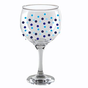 TAÇA GIN TRANSPARENTE COM BLUE BOLL