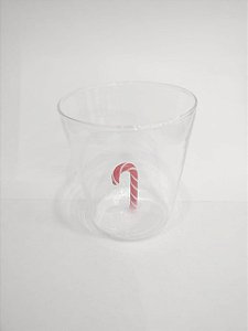 COPO DE VIDRO COM BENGALA DE DOCE