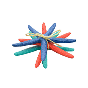 CONJ. 3 ENFEITES - ESTRELAS FINAS - AZUL-TIFFANY-CORAL