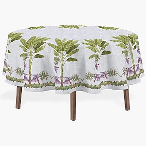 TOALHA DE MESA REDONDA BANANEIRA COM FRUTO