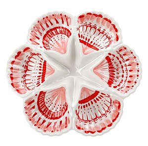 PETISQUEIRA DE MELAMINA 6 CONCHAS VERMELHAS
