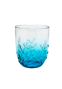 COPO BAIXO EM ACRÍLICO DEGRADÊ AZUL - CORAL