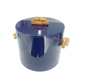 BALDE DE GELO REDONDO AZUL MARINHO COM BAMBUZINHO