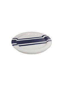 PORTA JARRA BRANCO COM FAIXA AZUL MARINHO
