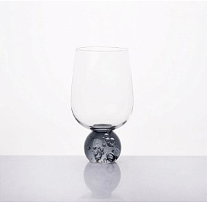 TAÇA LUA VIDRO ESFERA CINZA