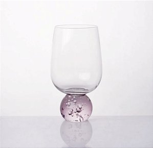 TAÇA LUA VIDRO ESFERA ROSA