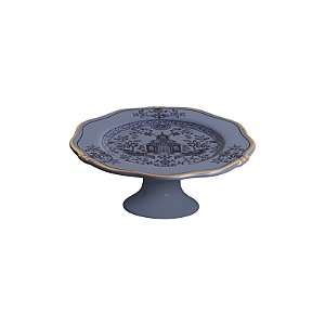 PORTA PETIT FOUR MANDARIM AZUL COM PÉ