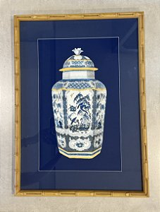 QUADRO GRAVURA BLUE E WHITE II