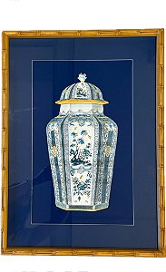 QUADRO GRAVURA BLUE E WHITE I