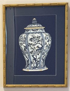 QUADRO GRAVURA VASO DE PORCELANA II - BLUE