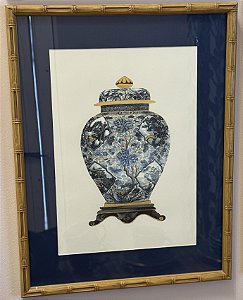 QUADRO GRAVURA VASO DE PORCELANA II - BLUE E WHITE