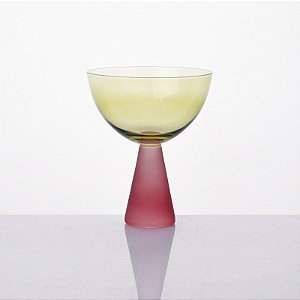 TAÇA SOL VIDRO DE SOBREMESA VERDE E LILÁS