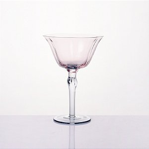 TAÇA COUPE FLOR CRISTAL ROSA