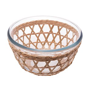 BOWL DE VIDRO E FIBRA NATURAL