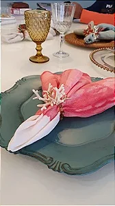 PORTA GUARDANAPO CORAL BRANCO (UNIDADE)