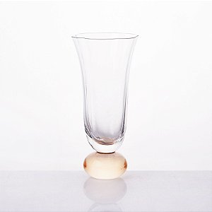 TAÇA FLOR ALTA EM VIDRO ESFERA LARANJA