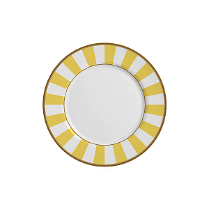PRATO SOBREMESA STRIPE AMARELO - UNIDADE