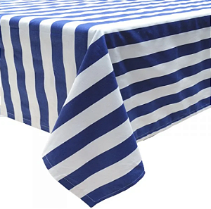 TOALHA DE MESA DOUCHE LISTRADA AZUL 3x1,80m
