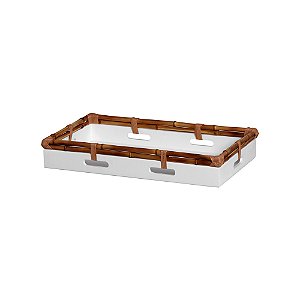 BANDEJA MDF C/ BAMBU BRANCA M