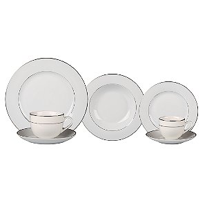 APARELHO DE JANTAR MAJESTY SILVER EM PORCELANA - 42 peças