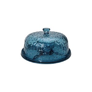 BOLEIRA BOLHAS DE ACRÍLICO AZUL