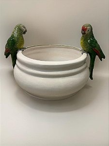 TRAVESSA / VASO BAIXA 2 PÁSSAROS VERDE