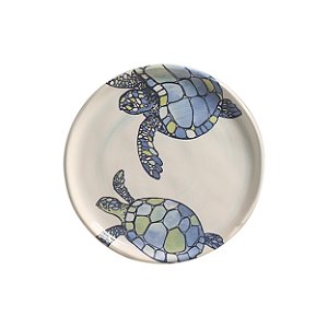 PRATO DE SOBREMESA TARTARUGA / TURTLE AZUL E VERDE