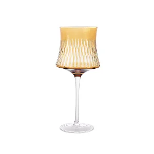 TAÇA EM VIDRO MARRAKECH ÂMBAR E TRANSPARENTE