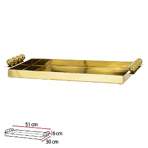 BANDEJA AÇO INOX DOURADO