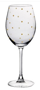 TAÇA DE ÁGUA / VINHO BRANCO COM VIDRO TRANSPARENTE DOTS - 460 ML