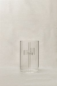 VASO DE VIDRO COM APOIO INTERNO TRANSPARENTE