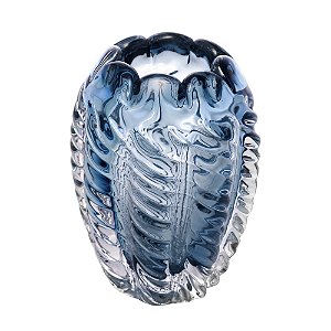 VASO VIDRO ITALY AZUL RELEVADO - P