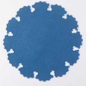 JOGO AMERICANO FLOR DE JUTA AZUL MARINHO