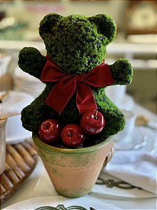 URSO TOPÍARIA NO VASO DE BARRO