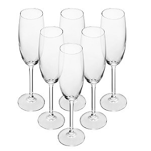 JOGO 6 TAÇAS DE CHAMPAGNE CRISTAL VERONICA