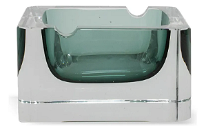 CINZEIRO EM VIDRO VERDE ESTILO MURANO