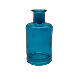 VASO COLLOR GARRAFA DECORATIVO EM VIDRO AZUL - P