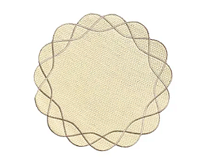 JOGO AMERICANO REDONDO ALEGRA PALHA COM BORDADO DOURADO