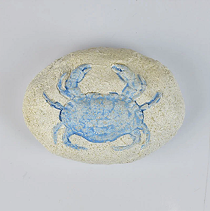 PESO PARA PAPEL PEDRA BRANCA COM SIRI AZUL