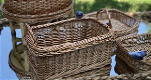 CESTA ALTA PARA PÃES- PÁSSARO AZUL
