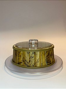 QUEIJEIRA / PORTA QUEIJO ACRÍLICO COM BAMBU