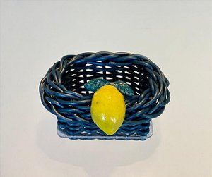 PORTA ADOÇANTE / SACHET LIMÃO SICILIANO - AZUL MARINHO VIME SINTÉTICO