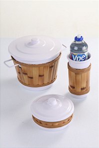 KIT COZINHA / PIA  3 PÇS - BAMBU NATURAL