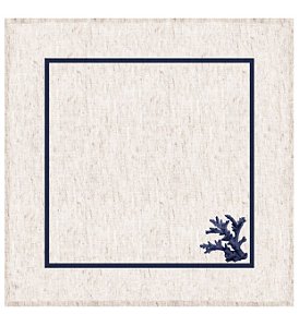 GUARDANAPO DE MESA CORAL AZUL MARINHO