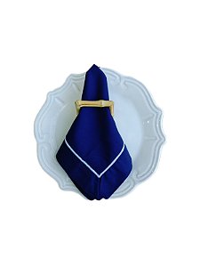 GUARDANAPO AZUL C/ BORDADO BRANCO  (UNIDADE)