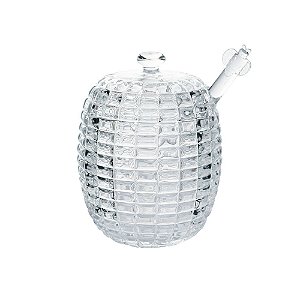 MELEIRA / PORTA MEL DE CRISTAL - C/PEGADOR E TAMPA TRESS 210ML