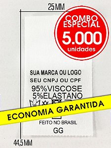 Etiqueta De Composição Para Roupas 5.000 un.