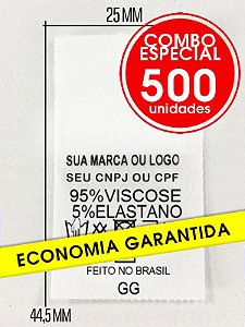 Etiqueta De Composição Para Roupas 500 un.