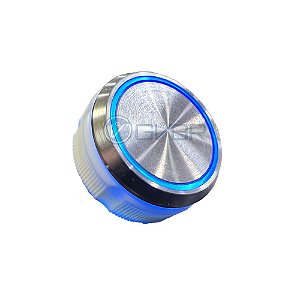 BOTÃO DE CHAMADA PARA ELEVADOR AZUL AÇO ESCOVADO 3 VIAS 24V TIPO NEO