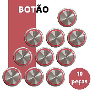 Kit 10 Botões de Chamada de Elevador 4 vias Vermelho - Tipo Neo